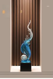 Elegant Vertical Home Decor Figurine for Living Room TV Cabinet Office Luxury Resin Craft Ornament Entrance Water Feature - Image 6