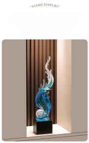 Elegant Vertical Home Decor Figurine for Living Room TV Cabinet Office Luxury Resin Craft Ornament Entrance Water Feature - Image 7