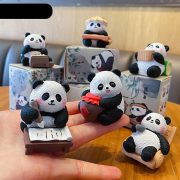Baimao Original National Style Eight Elegant Panda Resin Figurine Cute Exquisite Desktop Decoration Car-Mounted Ornament - Image 2