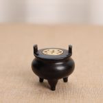 Portable Miniature Real Wood Sandalwood Incense burner Brass Craft Creative Desktop Decoration Chinese Style Retro Wooden tripod
