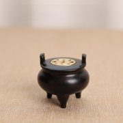 Portable Miniature Real Wood Sandalwood Incense burner Brass Craft Creative Desktop Decoration Chinese Style Retro Wooden tripod