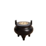 Portable Miniature Real Wood Sandalwood Incense burner Brass Craft Creative Desktop Decoration Chinese Style Retro Wooden tripod - Image 5