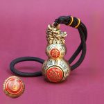 Home Office Decorative Copper Gourd Handle Piece Rotating Wealth Attracting Craftwork Ideal For Living Room Entrance