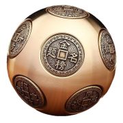 Bronze Rotatable Handle Dice Creative Cultural Plaything Ball Shape For Peace Joy Lucky Turn And Ballistic Surface - Image 5