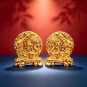 New Arrival Lucky Dragon And Phoenix Metal Ornaments Gold Color Wealth Attracting Decorative Tabletop Craftwork Good Luck Symbol - Image 2