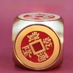 Bronze Super Large Red Oil Five Emperor Coins Rotatable Wishing Fortune Craft Ornaments Six-Sided Spinner Custom Metal Artwork