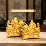Shajin Tianxia Mountain Yellow Mountain Welcoming Pine Fortune Attracting Decorative Ornaments Tea Table Top Art Crafts
