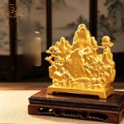 Shajin Tianxia Mountain Yellow Mountain Welcoming Pine Fortune Attracting Decorative Ornaments Tea Table Top Art Crafts - Image 3