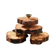 Natural Rattan Wood Crystal Base Butterfly Pattern Solid Wood Natural Color Irregular Ball Support Home Office Decoration - Image 5