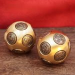 Bronze Ten-Sided Round Handle Stress Relief Magic Cube Ornament Fitness Handball Rotating Custom Metal Craft Decorative Piece