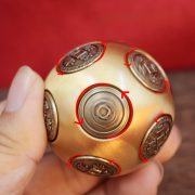 Bronze Ten-Sided Round Handle Stress Relief Magic Cube Ornament Fitness Handball Rotating Custom Metal Craft Decorative Piece - Image 2