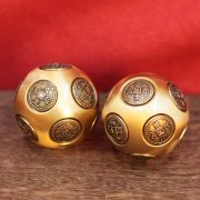 Bronze Ten-Sided Round Handle Stress Relief Magic Cube Ornament Fitness Handball Rotating Custom Metal Craft Decorative Piece - Image 3