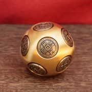 Bronze Ten-Sided Round Handle Stress Relief Magic Cube Ornament Fitness Handball Rotating Custom Metal Craft Decorative Piece - Image 4