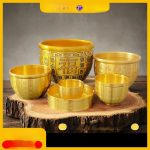Bronze Bafu Basin Desktop Decoration Rice Attracting Wealth Basin Small Copperware Treasure Collecting Basin Ashtray Five Tigers Fortune Attraction
