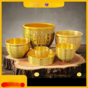 Bronze Bafu Basin Desktop Decoration Rice Attracting Wealth Basin Small Copperware Treasure Collecting Basin Ashtray Five Tigers Fortune Attraction