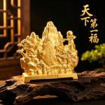 Shajin World's First Mountain Ornament Moving Gift Gold Mountain Silver Mountain Decorative Artifacts for Living Room Office