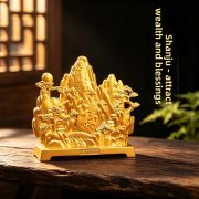 Shajin World's First Mountain Ornament Moving Gift Gold Mountain Silver Mountain Decorative Artifacts for Living Room Office - Image 3