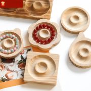 Handmade Wooden Bead Display Tray DIY Jewelry Design Plate Tool Plate Bracelet Showcase Decorative Craft Ornament