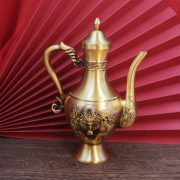 Bronze Dragon And Phoenix Blessing Wine Pot Home Office Wedding Supplies Buddha Hall Temple Offering Goods - Image 3