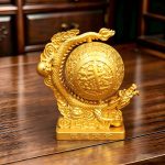 Looteng Four Seas Display Piece Turning Luck To Prosperity Five-Clawed Golden Dragon Living Room Office Decorative Gift