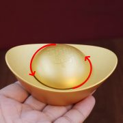 Large Size Wealth Attraction Treasure Chest Rotating Ingot Ornament Realistic Fake Ingot Feng Shui Decorative Item Lucky Charm - Image 3