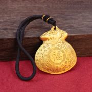 Bronze Coin Bag Rearview Mirror Car Hanging Ornament Home Decorative Item Attracting Wealth And Fortune Lucky Bag - Image 2