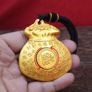 Bronze Coin Bag Rearview Mirror Car Hanging Ornament Home Decorative Item Attracting Wealth And Fortune Lucky Bag - Image 3