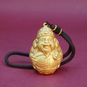 Bronze Daily Progress Wealth God Handheld Piece Smiling Face Attracting Wealth Bracelet Portable Stress Relief Toy - Image 2