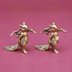 Rustic Bronze Squirrel Branch Creative Decoration Living Room Children's Bedroom Desktop Home Decor Wholesale Metal Craft