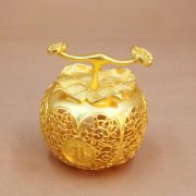 New Alloy Hollow Creative Metal Crafts Pomegranate Ornaments for Living Room Study Desk Small Figurines Wholesale
