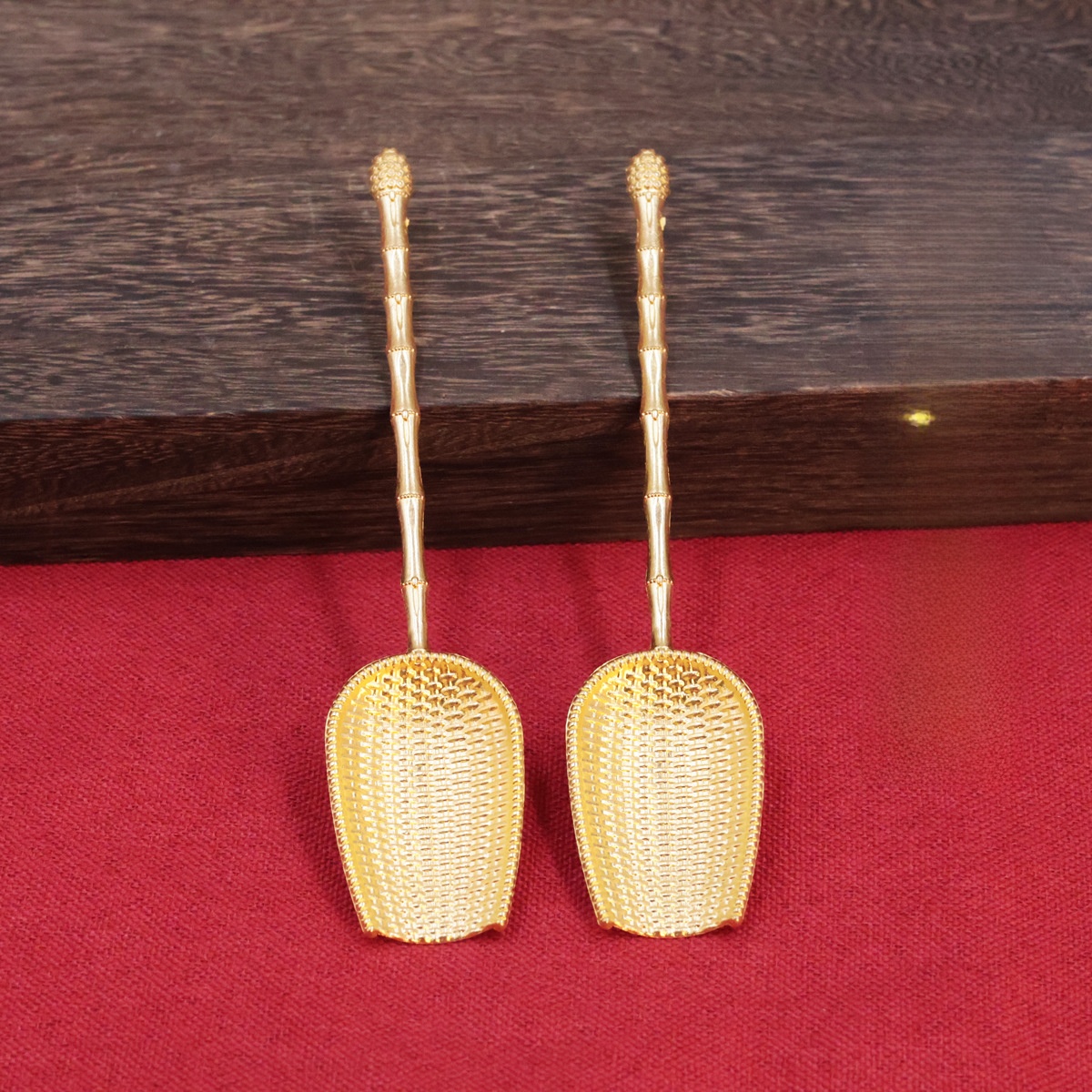 LA-940704507116_img0 Sand Gold Simulated Tea Spoon Tea Spoon Shovel Tea Set Accessories Tea Leaf Spoon Tea Brewing Tools Elderly Gifts - Image 1