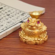 Shajin Eight-Way Wealth Yuanbao Gold Toad Rotating Three-Legged Frog Wealth Attraction Prosperity Metal Craft Ornament - Image 3