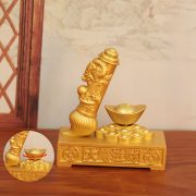 Shagold Large Wealth Brush Metal Craft Ornament Relief Dragon Pattern Business Opening Gift Lucky Money Attracting Decorative Item