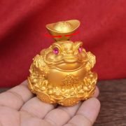 Lucky Three-legged Toad Figurine Gold Frog Home Decor Business Grand Opening Moving Gift Desktop Decoration Metal Craft Ornament - Image 2