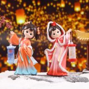 Antique Style Desktop Ornaments Resin Crafts Colorful Lanterns Xisi Zhaojun Dolls Folk Art Custom Figurines Home Decor - Image 2
