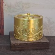 Bronze Dragon And Phoenix Tea Canister Office Tea Room Desktop Crafts With Lid Anti-Dust Ornament Custom Metal Craft - Image 3