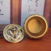 Bronze Nine Dragons Tea Canister With Lid Spout Storage Jar Tea Container For Office And Home Sculpture Artwork - Image 3