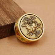 Bronze Double-Sided Spinning Lucky Money Brass Handheld Item Fun Mahjong Stress Relief Toy Collectible Metal Craft Ornament