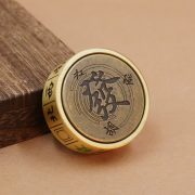 Bronze Double-Sided Spinning Lucky Money Brass Handheld Item Fun Mahjong Stress Relief Toy Collectible Metal Craft Ornament - Image 2