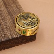 Bronze Double-Sided Spinning Lucky Money Brass Handheld Item Fun Mahjong Stress Relief Toy Collectible Metal Craft Ornament - Image 3