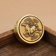 Double-Sided Spinning Lucky Money Fun Gadget Chinese Mahjong Stress Relief Toy Handheld Metal Craft Ornament Instant Win