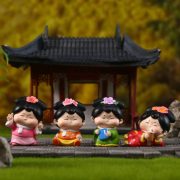 Adorable Ancient Style Sugar Girl Figurine Resin Craft Desktop Decoration Charming Chinese Design Custom Artwork