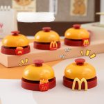 McDonald's Style Small Hand Press Bell Quick Answer Bell Front Desk Dining Table Bell Call Person Pet Ring Bell Craft Ornament