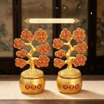 Lucky Money Tree Rotating Wealth Attracting Decoration Prosperity Tree Gourd Alloy Ornament Stress Relief Small Figurine