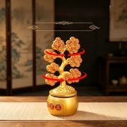 Lucky Money Tree Rotating Wealth Attracting Decoration Prosperity Tree Gourd Alloy Ornament Stress Relief Small Figurine - Image 2