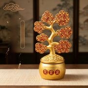 Lucky Money Tree Rotating Wealth Attracting Decoration Prosperity Tree Gourd Alloy Ornament Stress Relief Small Figurine - Image 3