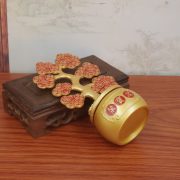 Red Fortune Tree Metal Craft Decoration Rotating Money Tree Home Office Desk Decorative Item Prosperity Symbol - Image 4