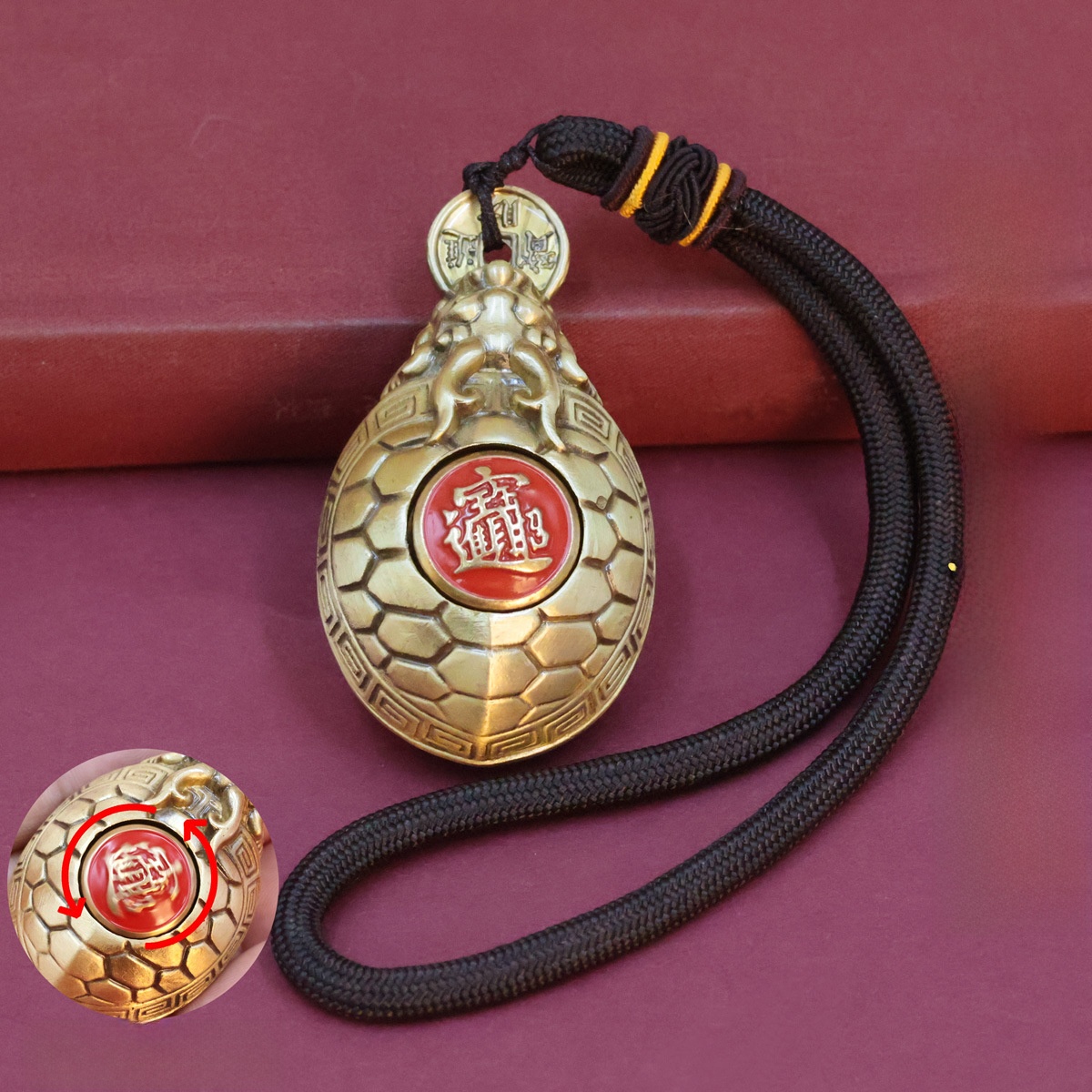 LA-967913124983_img0 Bronze Turtle Shell Ornament Creative Handheld Craft Stress Relief Decorative Item Wealth Attracting Lucky Charm Wholesale - Image 1