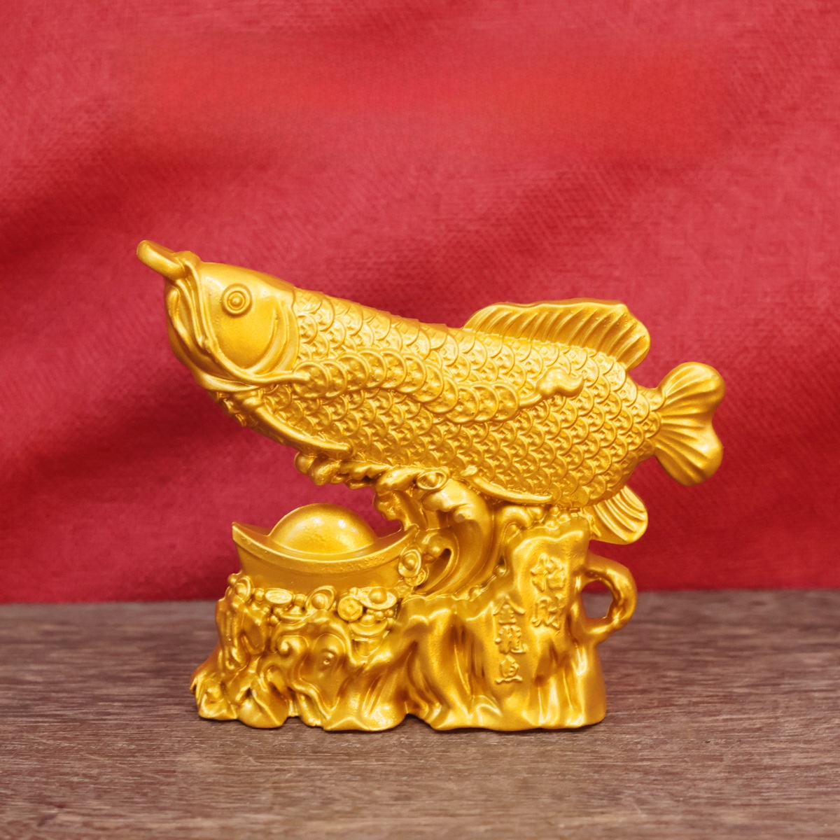 LA-968014651190_img0 Creative Brass Office Home Wealth Attracting Golden Dragon Fish Tea Table Desktop Living Room Decoration Gift Craftwork - Image 1