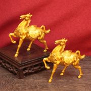 Golden War Horse Desktop Decoration Home Office Craftwork Metal Alloy Horse Success Zodiac Ornament - Image 3